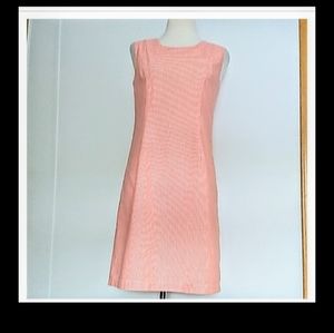 Preppy Soft Pink/Orange  Sleeveless Midi Dress